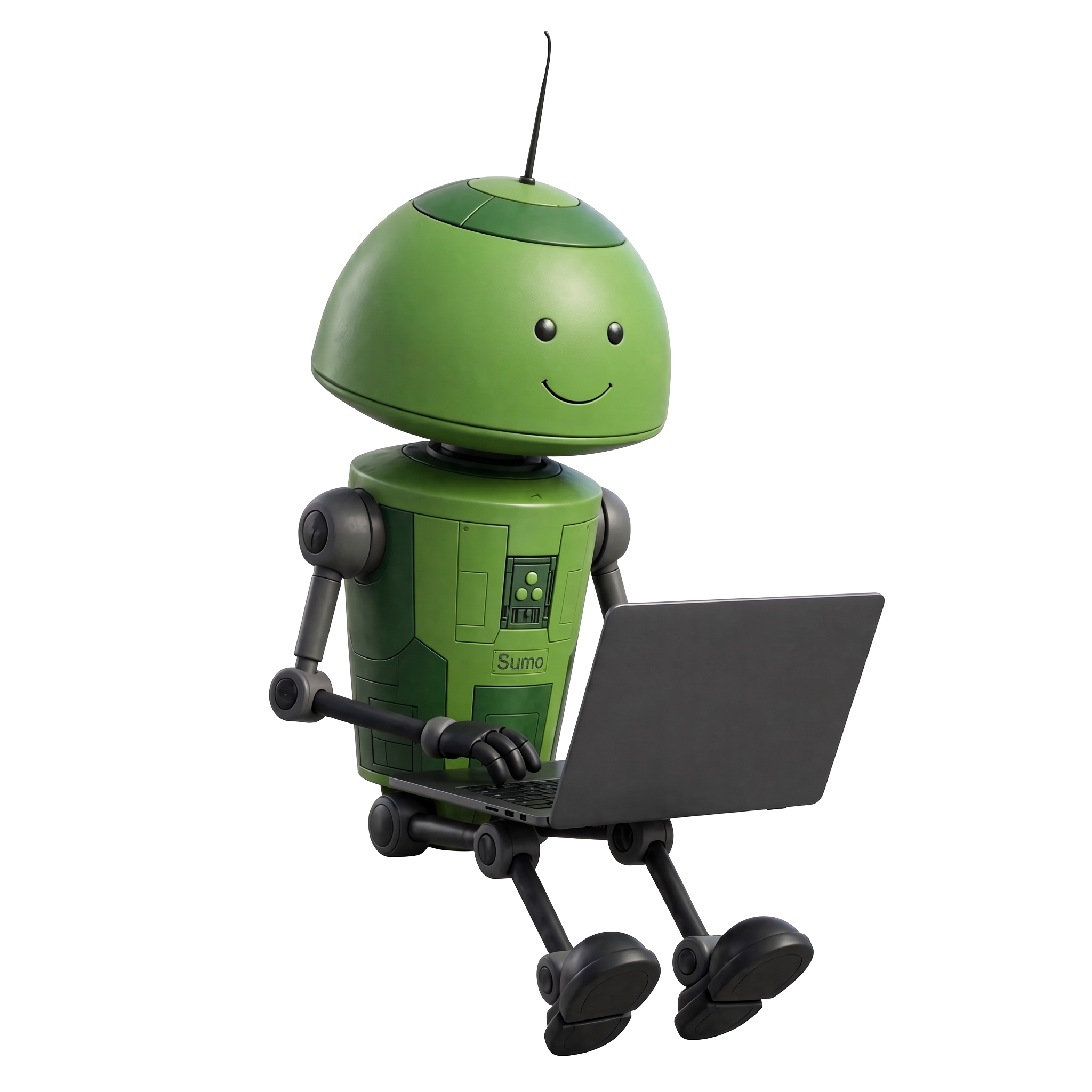Sumo AI typing on a laptop
